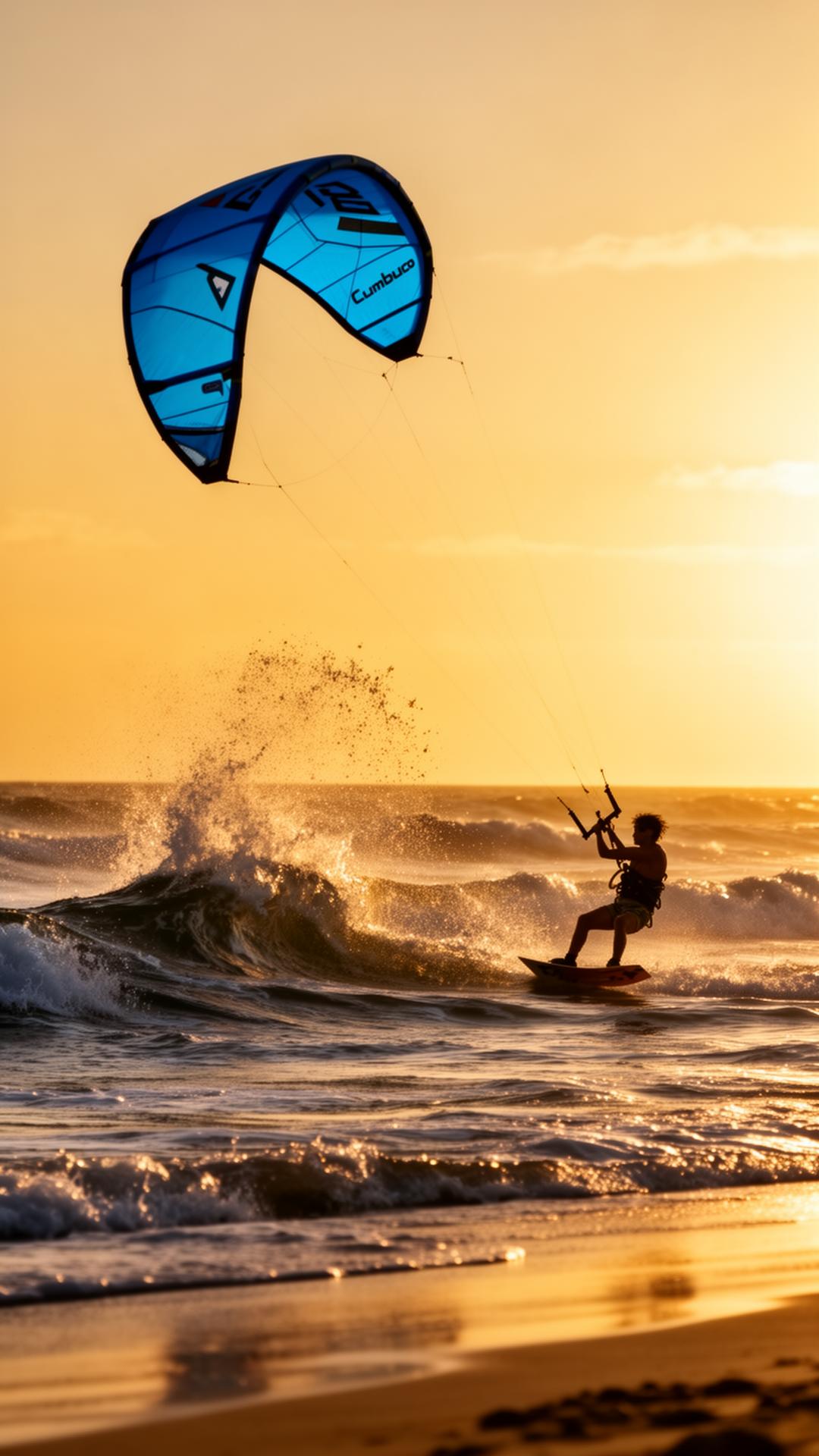 Kitesurf no Cumbuco ao pôr do sol
